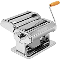 Monzana Máquina para Pasta Fresca Manual de Acero inoxidable con manivela 9 cortes ajustes para casa cocina fideos